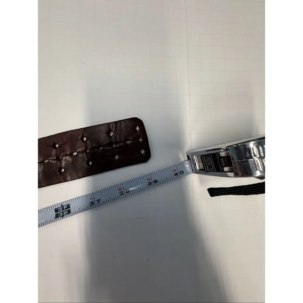 Brown Leather Perforated a belt unisex 39” Long